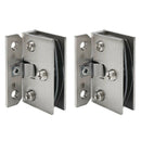 2 Pcs Stainless Steel Glass Doors Hinge Glass Clamp Hinge Fit for Cupboard