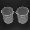 2 Pcs 100mL/3.4oZ Clear Plastic Graduated Measuring Beaker Cup for Lab Z1P2