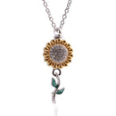 Cremation Pendant Sunflower Necklace Keepsake Urn Necklace For Ashes JewelrS Bj