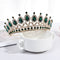 Luxury Green Crystal Baroque Diadem Rhinestone Bridal Crowns Pageant Jewelry Gw