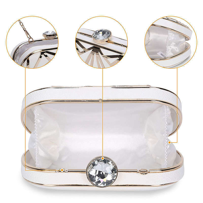 Women Evening Bags Exquisite Leather Handbag Metal Hollow Designer Wedding  M9F2