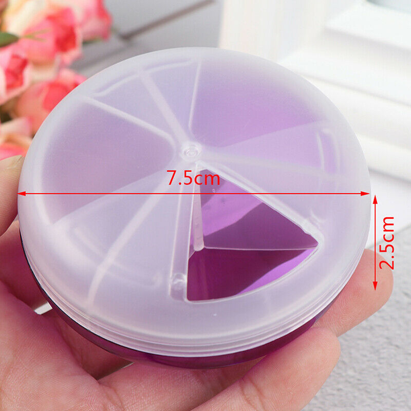 3Grids Rotating Pill Box Travel Pill Case Splitter Pill Organizer Medicin Bj