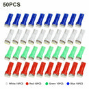 50Pc T5 5050 1SMD LED Speedometer Instrument Gauge -Cluster Dash Light Bulbs