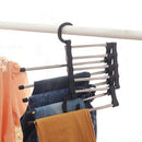 1PC 5 Tier Portable Clothes Hanger Pants Racks Trousers Storage Drying Hanger ME