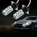 2pcs H3 3030 10SMD White LED Car Headlight Bulbs Fog Light Lamp