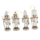 4Pcs Wooden Christmas Nutcrackers Ornaments, Wood Nutcrackers Figures for Home