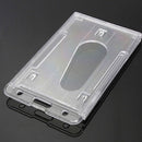 Vertical Hard Plastic ID Badge Holder Double Card Multi Transparent Clear AU