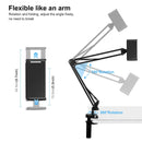 Adjustable Bed Tablet Stand Long Arm Aluminum Stand Universal Rotating Desktop
