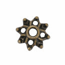 150 pcs Gift Bronze Tone Flower Bead Caps receptacle 8x3mm V4W9