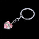 Pink Rhinestones Heart Pendant Best Friend Keyring Keychain Key Chain Gift