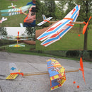 Rubber Band Powered Glider Biplane Assemble Aircraft Plane Kid Education yiS TE