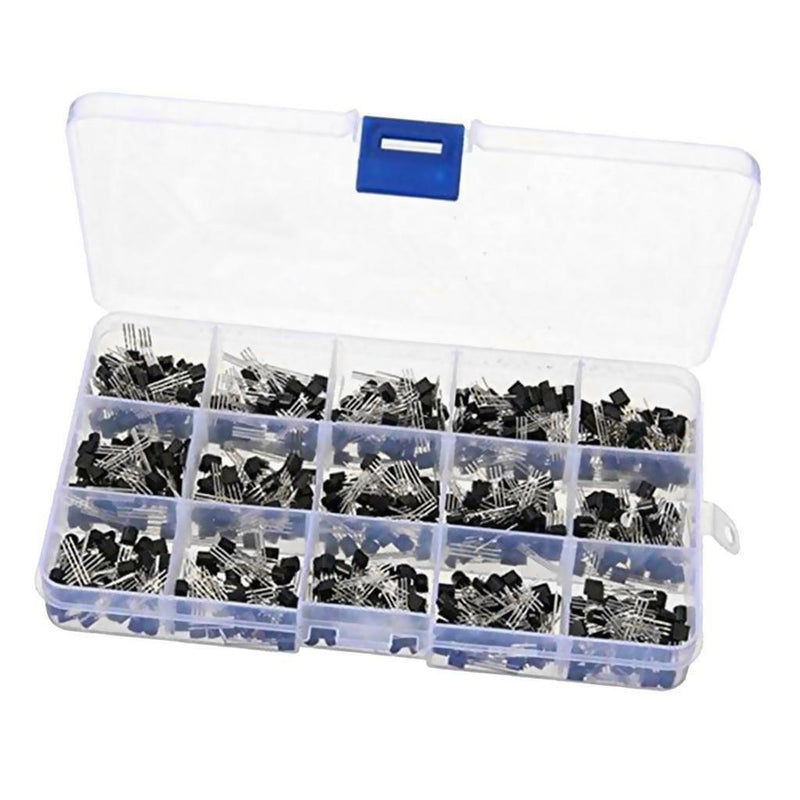 600pcs/Set 15- values Triode Bipolar Transistor TO-92 NPN PNP Assortment DIY