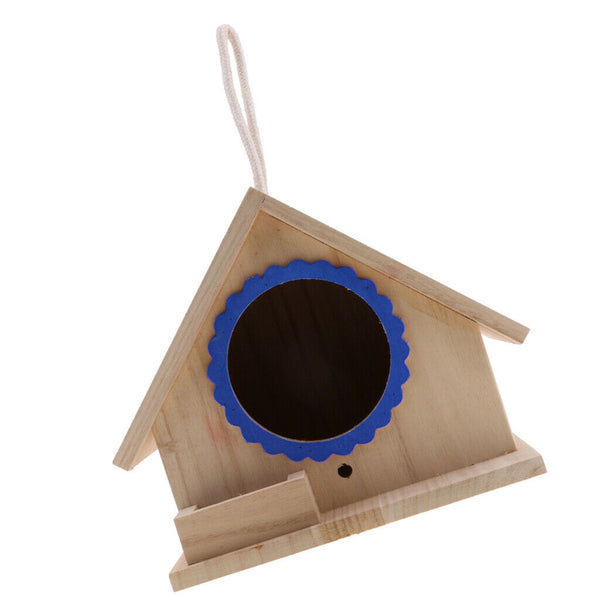 Hanging Bird House Outdoor Garden Decorative Wooden Pet Birdhouse for Bluebirds,