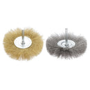 2Pcs Wire Flat Brush, Coarse Crimped with 1/4-Inch Shank Excellent for