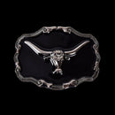 Long Horn Bull Western Belt Buckle Golden Texas Cowboy Large Western  FT