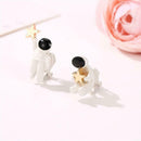 Creative Astronaut Star Irregular Stud Earrings Women Alloy Jewelry Gift