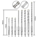 8pcs SDS PLUS Electric Hammer Drill Bits for Masonry Concrete Rock Stone