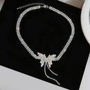 Butterfly Rhinestone Necklace Women Tassel Long Choker Party Neck Jewelry A