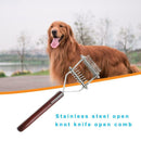 Pet Dog Cat Fur Knot Cutter Steel Remove Hair Brush Grooming Comb Rake (S) A