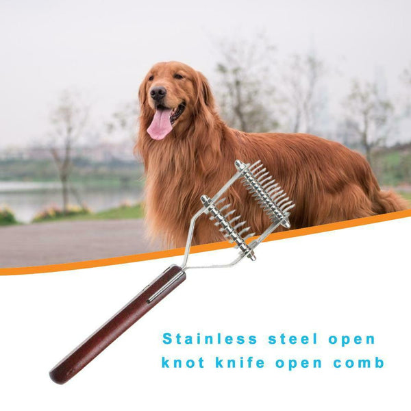 Pet Dog Cat Fur Knot Cutter Steel Remove Hair Brush Grooming Comb Rake (S) A#S