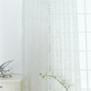 Floral Textured Grommet Sheer Curtain Window Voile Panel 39inchx98inch White