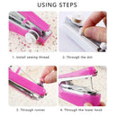 Mini Sewing Machine Portable Pocket Manual Stitch Fabric Tools Needlework M4V7