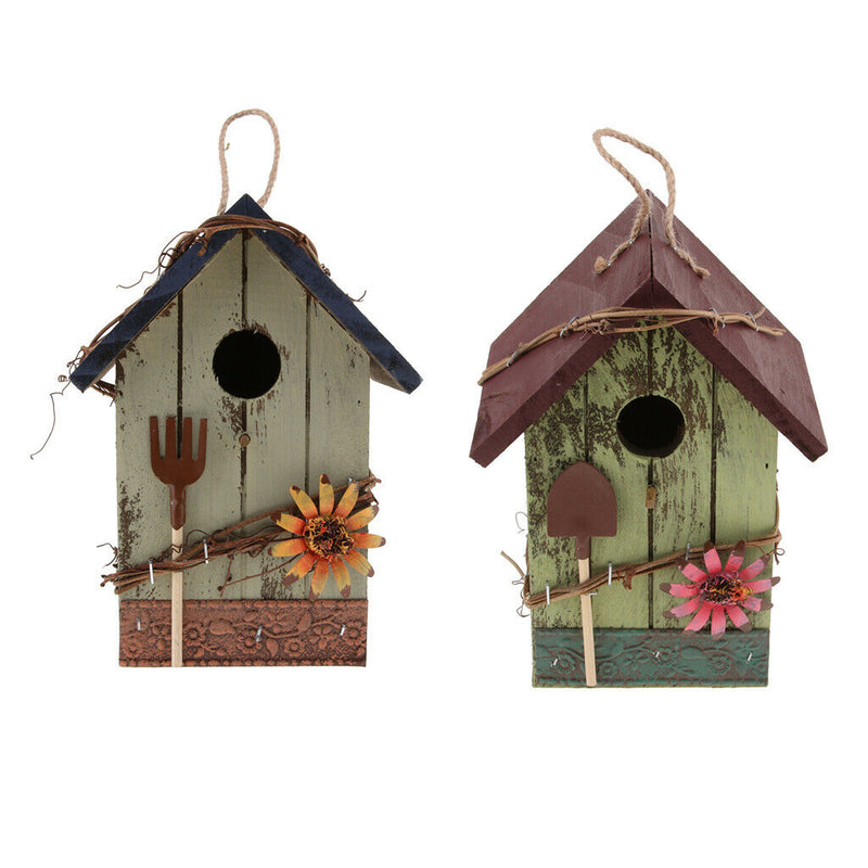 2 Pcs Wooden Birdhouse - Provides Bird Entertainment in Your Own Backyard -