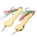 metal spoon fishing lure Feather Hook metal fishing bait spinner bait Trebl