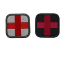 2 x First Aid Red Cross Embroidered Hook & Loop Patch Badge White and Black