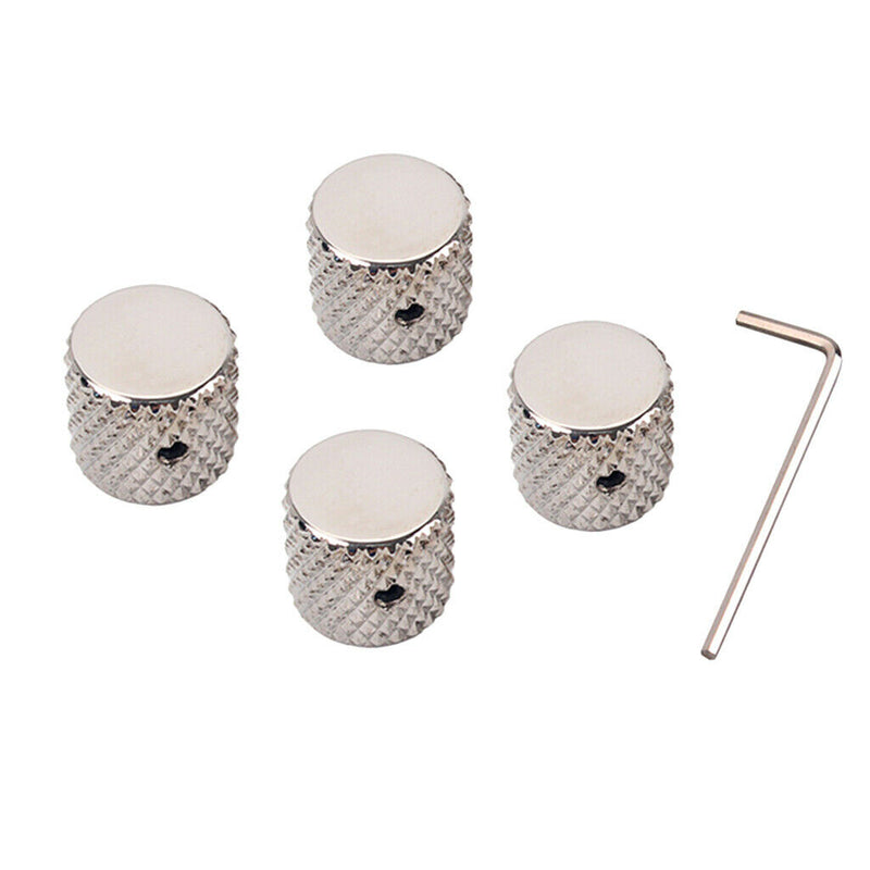 Metal Guitar Bass Dome Knobs Volume Tone Control Knob for 6mm Split or Solid