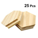 25 Wooden Hexagon Slices Shapes Coaster Wood Craft Blank Plaque DIY