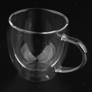 Clear Glass Cups Double-Layer Glass Coffee Mugs 150ml Dishwasher. Microwave,