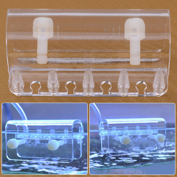 Clear 4 Hose Version Soft Tube Fixture Holder fr Dosing Pump Fish Tank Aquarium