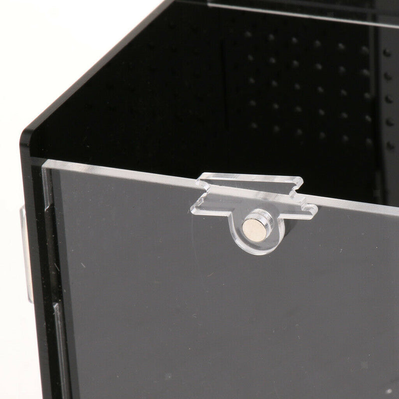 Acrylic Reptiles Terrarium Container for Reptiles Amphibians Black