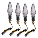 4 X Black Moto Universal 15 Led Turn Signal Lights Indicator Amber Blinker 3C