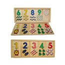Wooden Count Geometric Shape Cognition Match Baby Early Education Math Toys
