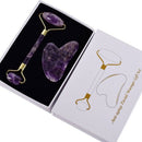 Amethyst Facial Roller Scraping Tool Set Facial Neck Massage Natural Stone