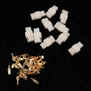10 Kits 2 Pin 6.3mm Brass Crimp Terminal Cable Locking Male Female Connector