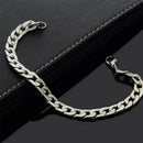 Charm Bracelet Men Cool Curb Link Chain Jewellery Decoration Thick Titanium X2T1