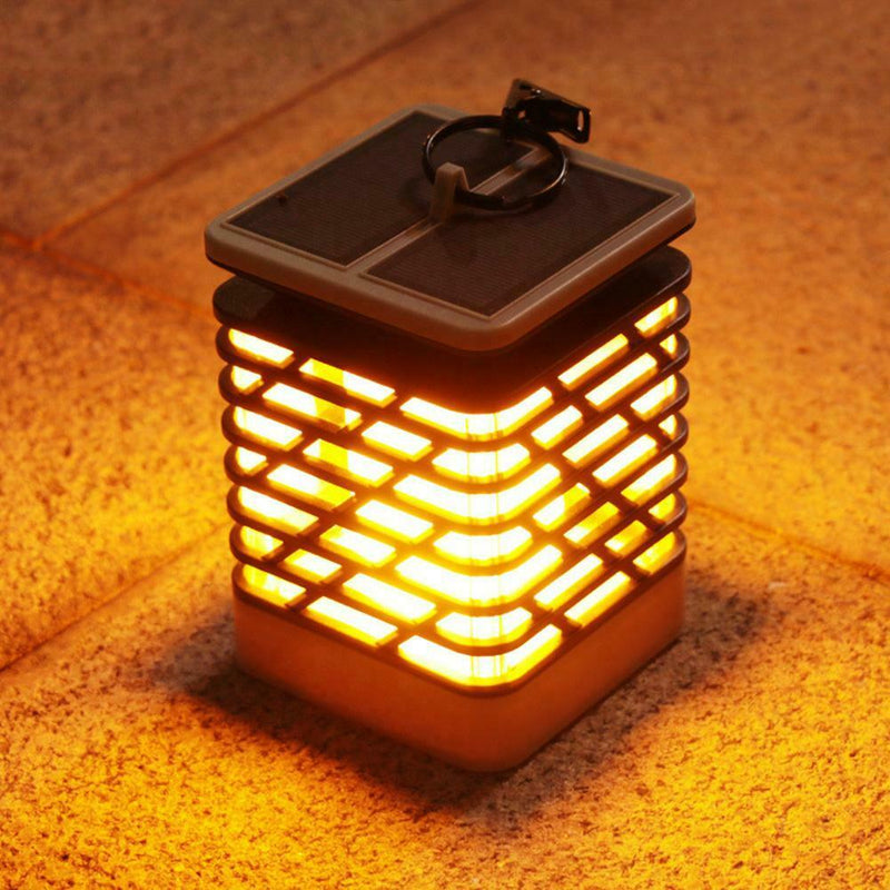 Waterproof LED Solar Lamp Flickering Smokeless Flameless Candle Flame Lamp