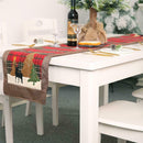 180cm Christmas Elk Small Tree Pattern Table Mats Creative Plaid Tablecloth