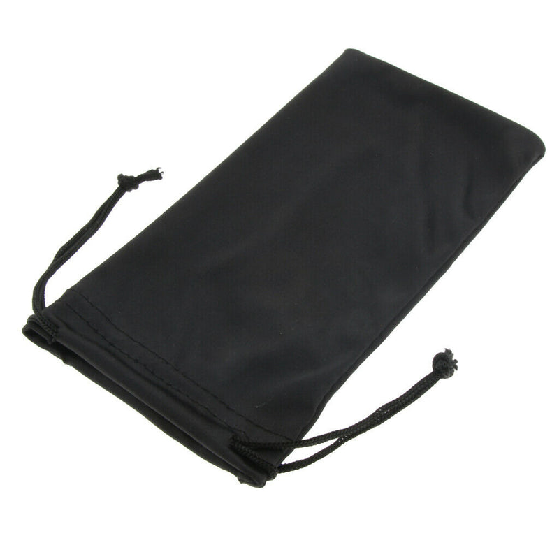 Black Soft Microfiber Drawstring Cleaning and Storage Pouch Bag for Sunglasses