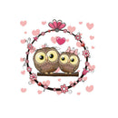 Love owlheat transfer  iron on patches for clothes DIY clothing decor printingBX