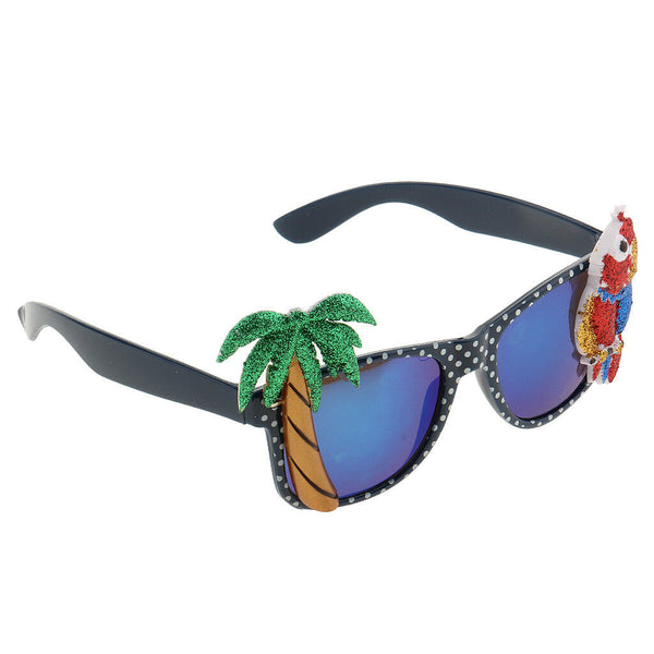 Hawaiian Style Coconut Tree Parrot Party Glasses Fancy Dress Accessories