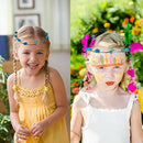 LED Flower Crown, 7 PCS Led Flower Wreath Headband Luminous 10 Led Flower H