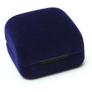 1 Jewel case box blue gift rings earrings jewelry velvet display