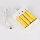 White AA/AAA Rechargeable Battery Smart Charger Universal USB 4-slot charging