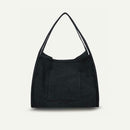Solid Color Shoulder Handbags Canvas Women Large Top-handle Bags (Black) A