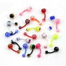 20Pcs/Set Mixed Acrylic Navel Button Belly Bar Ring Piercing Body Jewe 3C