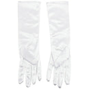 White Ladies Long Satin Evening Party Gloves Fancy Dress Wedding Prom Cockt